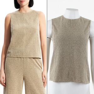 Theory Seamed Sleeveless Top in Taupe